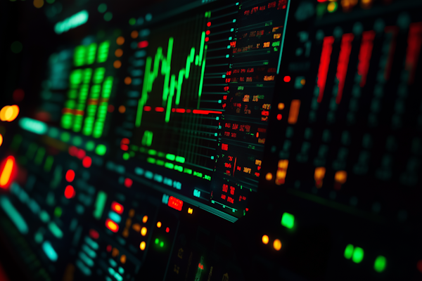 Market analysis charts and financial data visualization